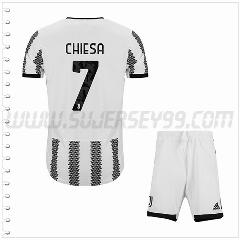 Equipacion del Juventus CHIESA #7 Ninos 2022 2023