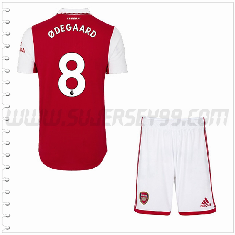 Equipacion del Arsenal ODEGAARD #8 Ninos 2022 2023