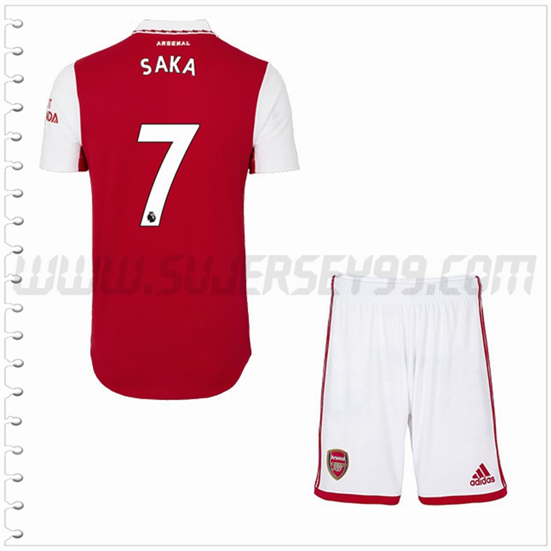 Equipacion del Arsenal SAKA #7 Ninos 2022 2023