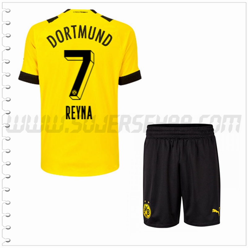 Equipacion del Dortmund BVB REYNA #7 Ninos 2022 2023