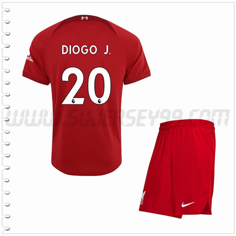 Equipacion del FC Liverpool DIOGO J. #20 Ninos 2022 2023