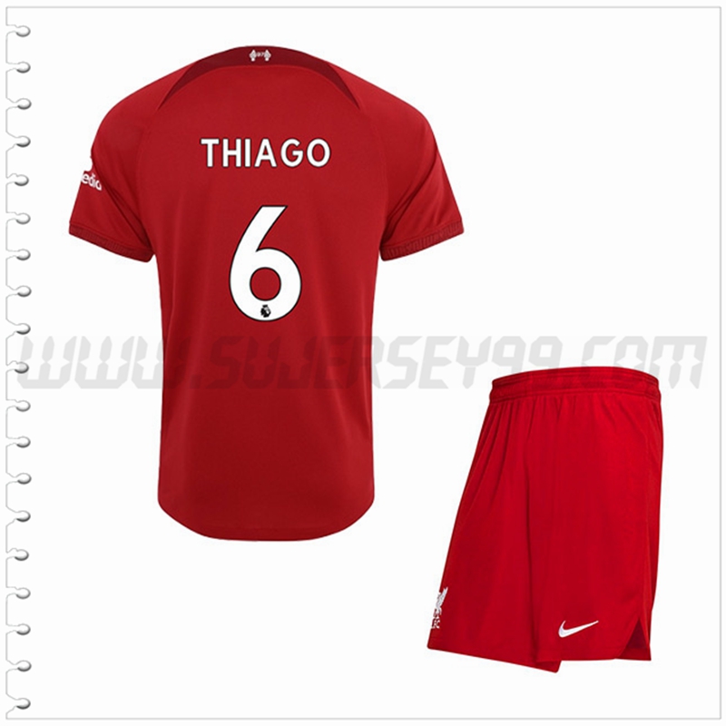 Equipacion del FC Liverpool THIAGO #6 Ninos 2022 2023