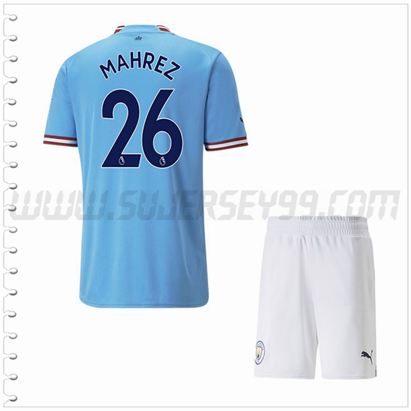 Equipacion del Manchester City MAHREZ #26 Ninos 2022 2023