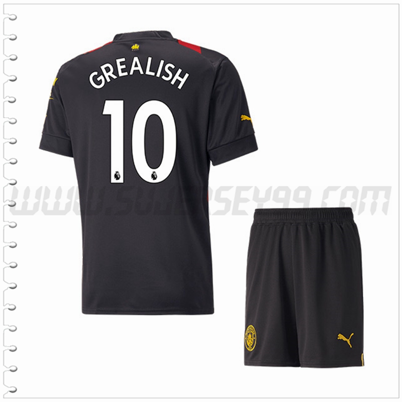 Equipacion del Manchester City GREALISH #10 Ninos 2022 2023