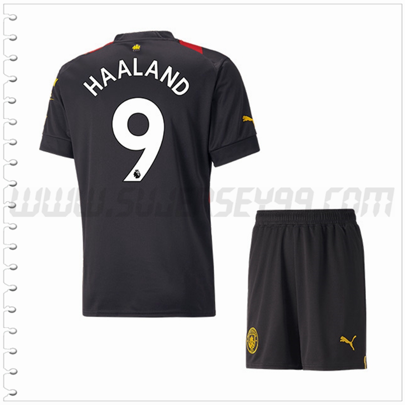 Equipacion del Manchester City HAALAND #9 Ninos 2022 2023