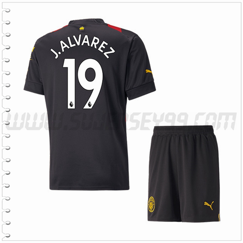 Equipacion del Manchester City J.ALVAREZ #19 Ninos 2022 2023