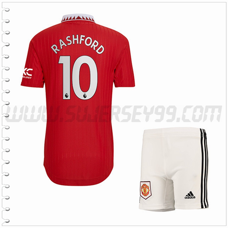 Equipacion del Manchester United RASHFORD #10 Ninos 2022 2023