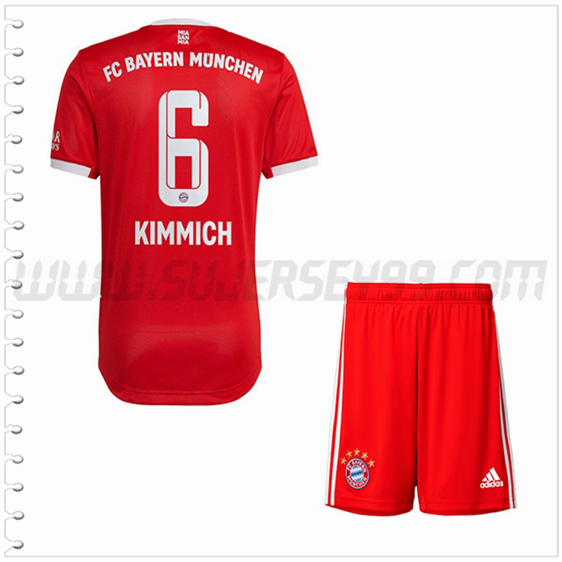 Equipacion del Bayern Munich KIMMICH #6 Ninos 2022 2023