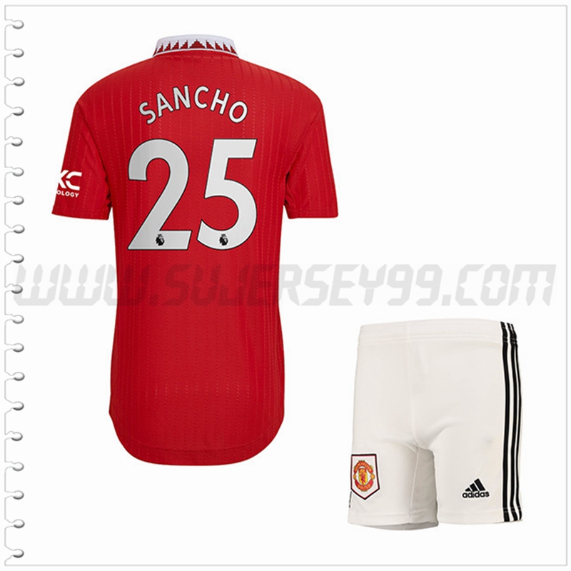 Equipacion del Manchester United SANCHO #25 Ninos 2022 2023