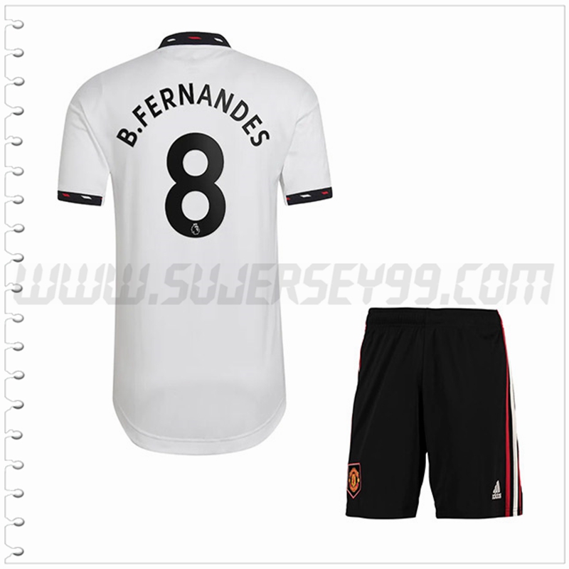 Equipacion del Manchester United B. FERNANDES #8 Ninos 2022 2023