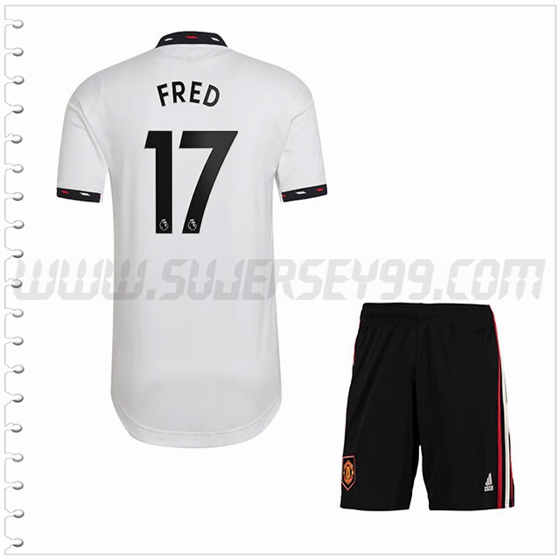 Equipacion del Manchester United FRED #17 Ninos 2022 2023