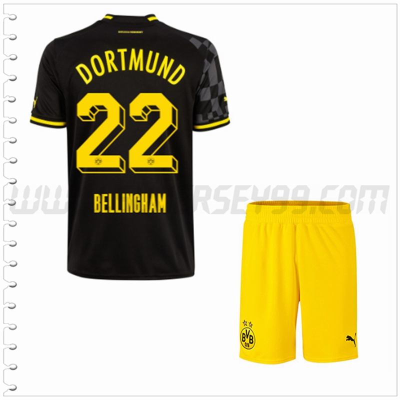 Equipacion del Dortmund BVB BELLINGHAM #22 Ninos 2022 2023