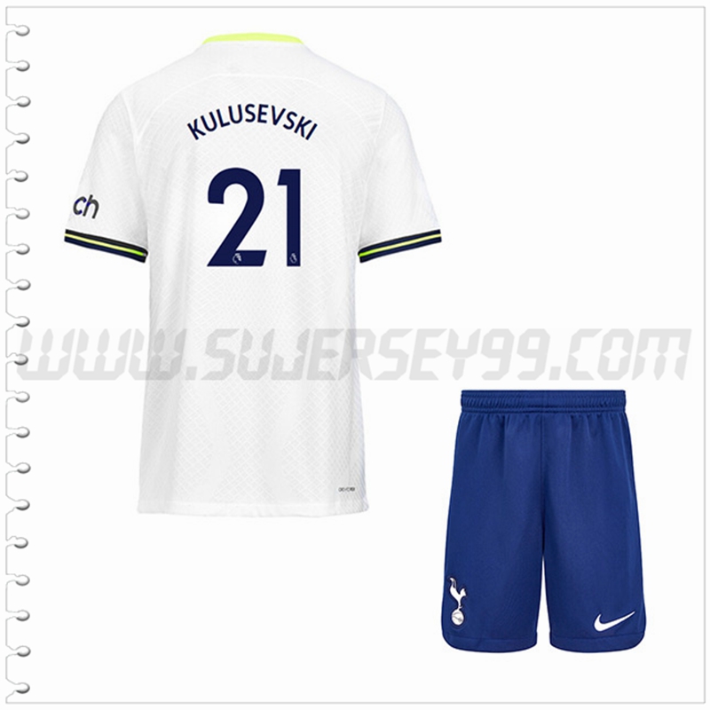 Equipacion del Tottenham Hotspurs KULUSEVSKI #21 Ninos 2022 2023