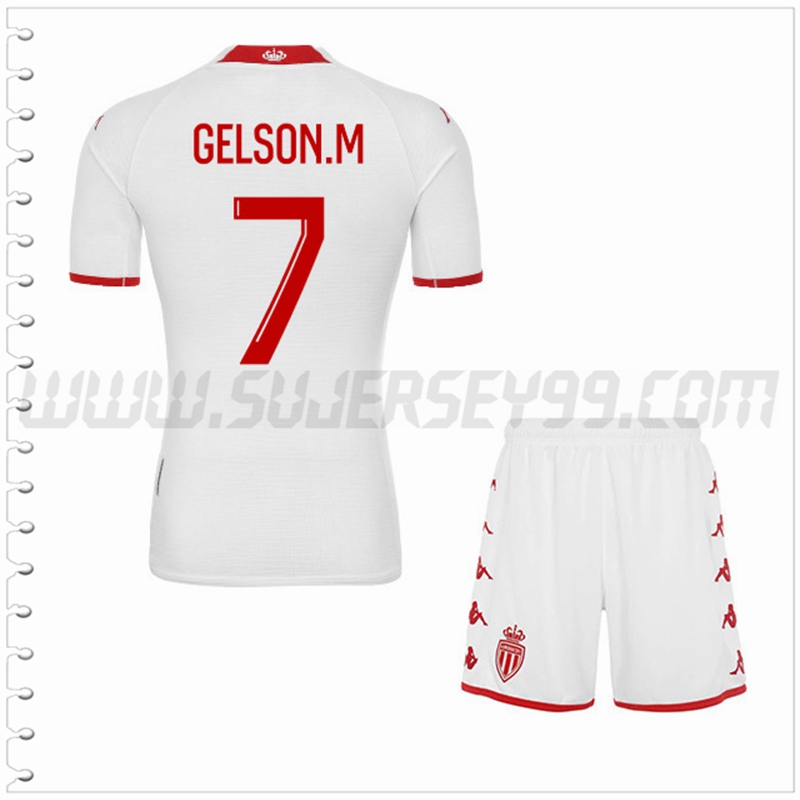 Equipacion del AS Monaco GELSON.M #7 Ninos 2022 2023