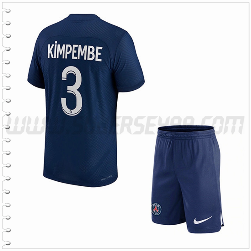 Equipacion del PSG KIMPEMBE #3 Ninos 2022 2023