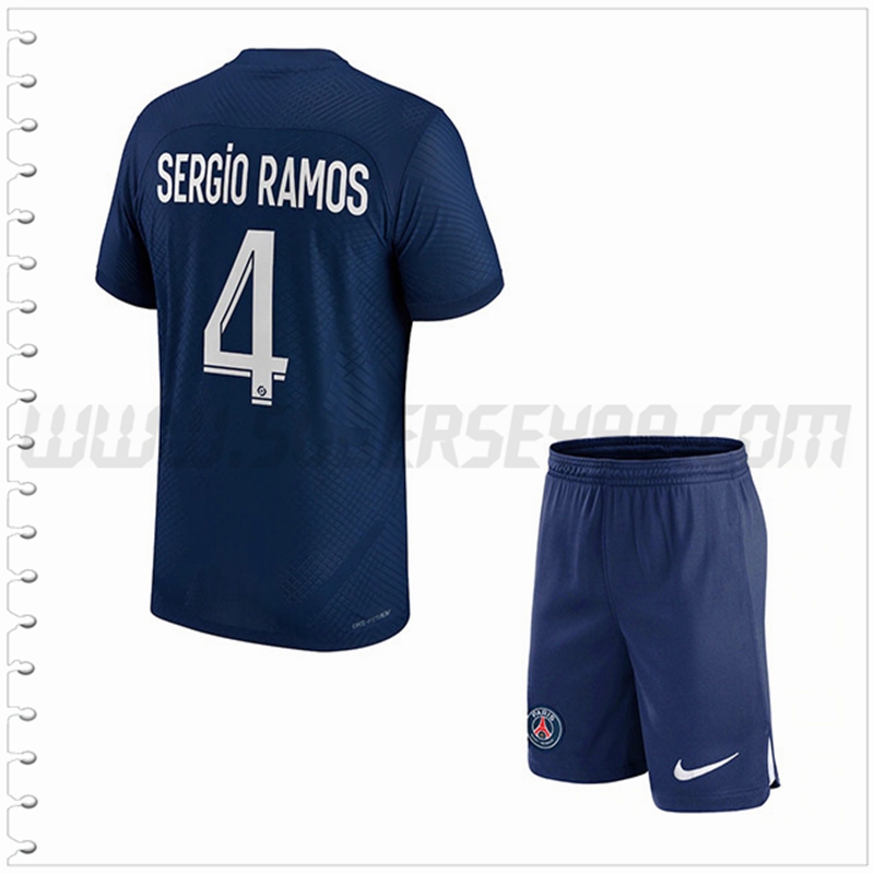 Equipacion del PSG SERGIO RAMOS #4 Ninos 2022 2023