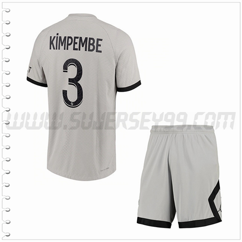 Equipacion del PSG KIMPEMBE #3 Ninos 2022 2023