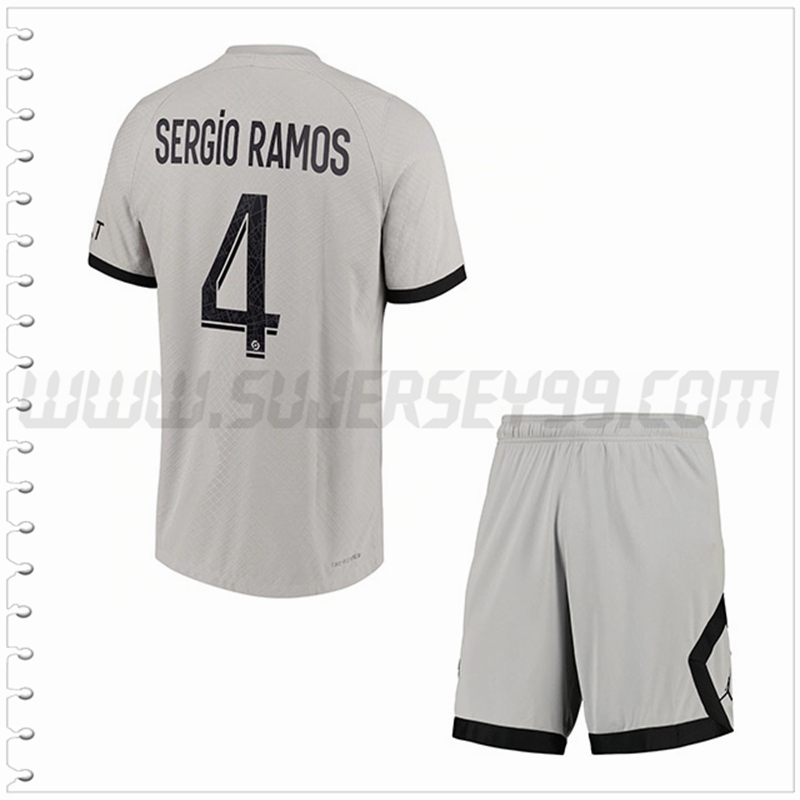 Equipacion del PSG SERGIO RAMOS #4 Ninos 2022 2023