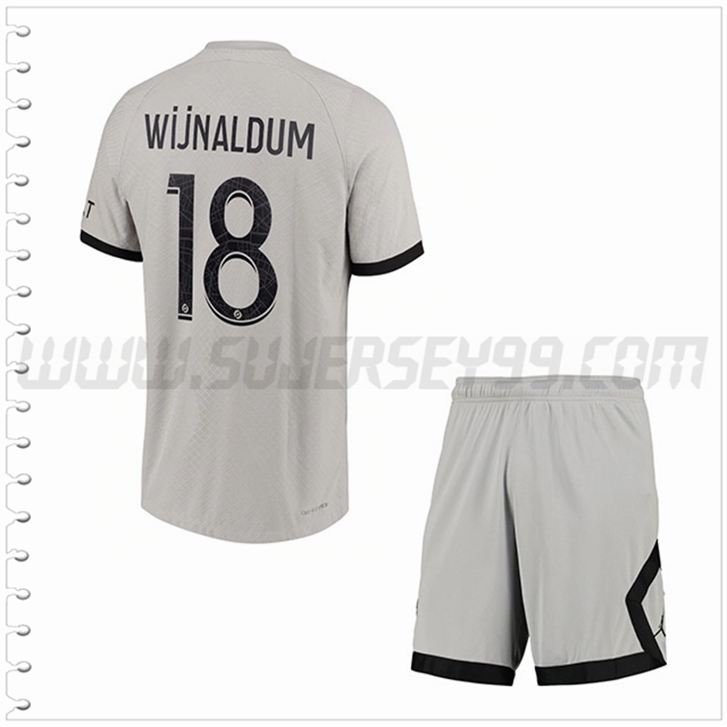 Equipacion del PSG WIJNALDUM #18 Ninos 2022 2023