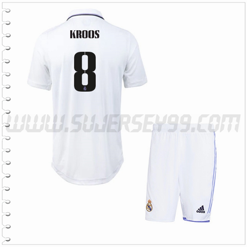 Equipacion del Real Madrid KROOS #8 Ninos 2022 2023