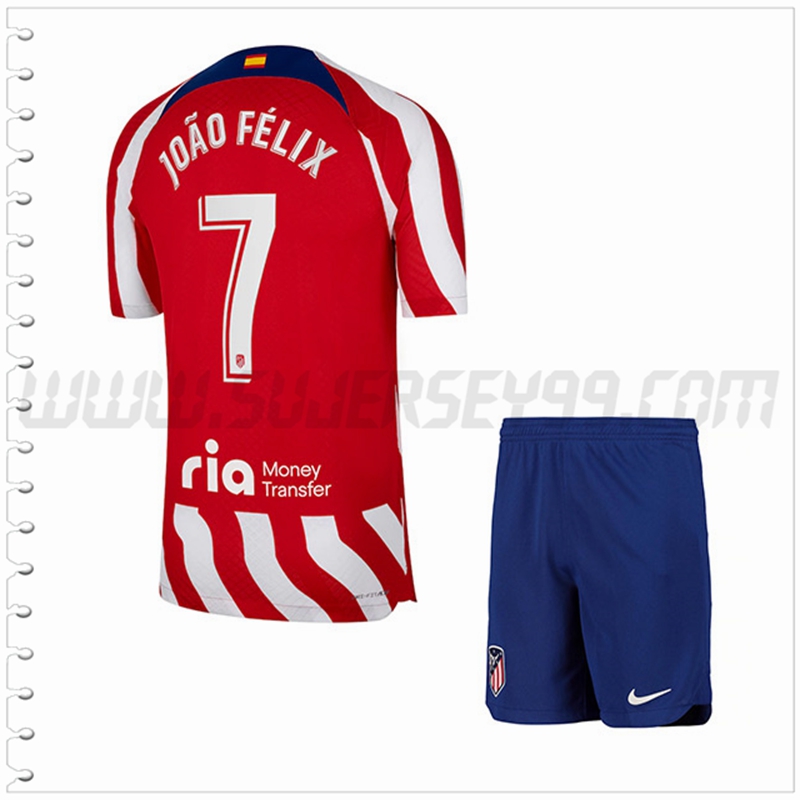 Equipacion del Atletico Madrid JOÃO FÉLIX #7 Ninos 2022 2023