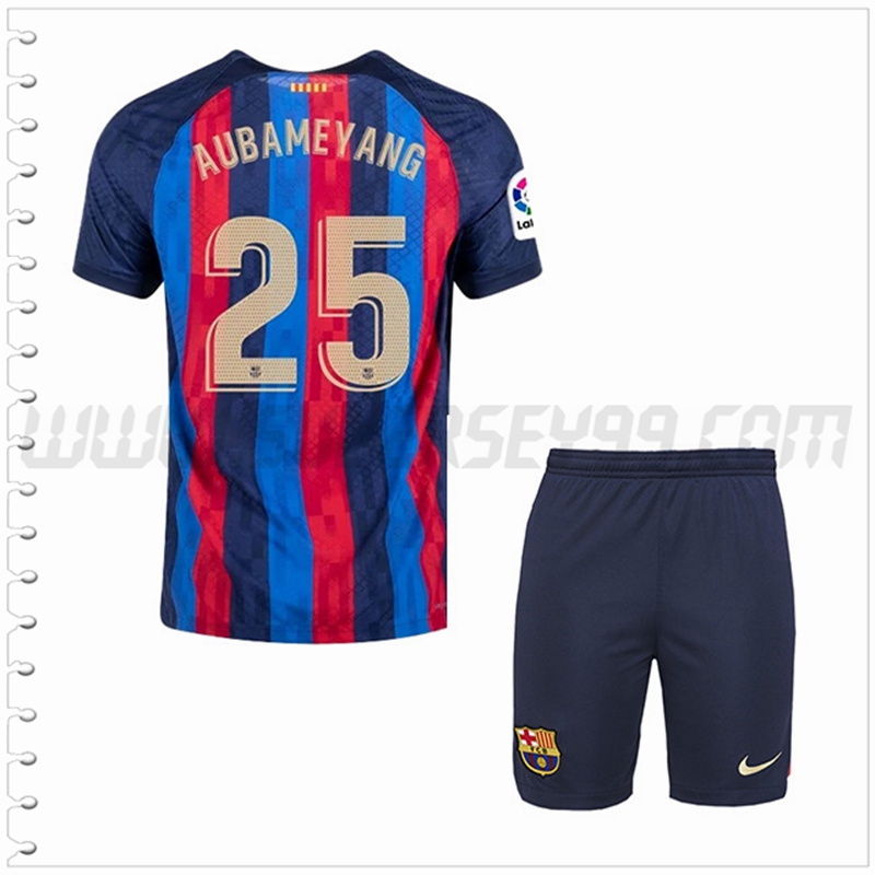 Equipacion del FC Barcelona AUBAMEYANG #25 Ninos 2022 2023