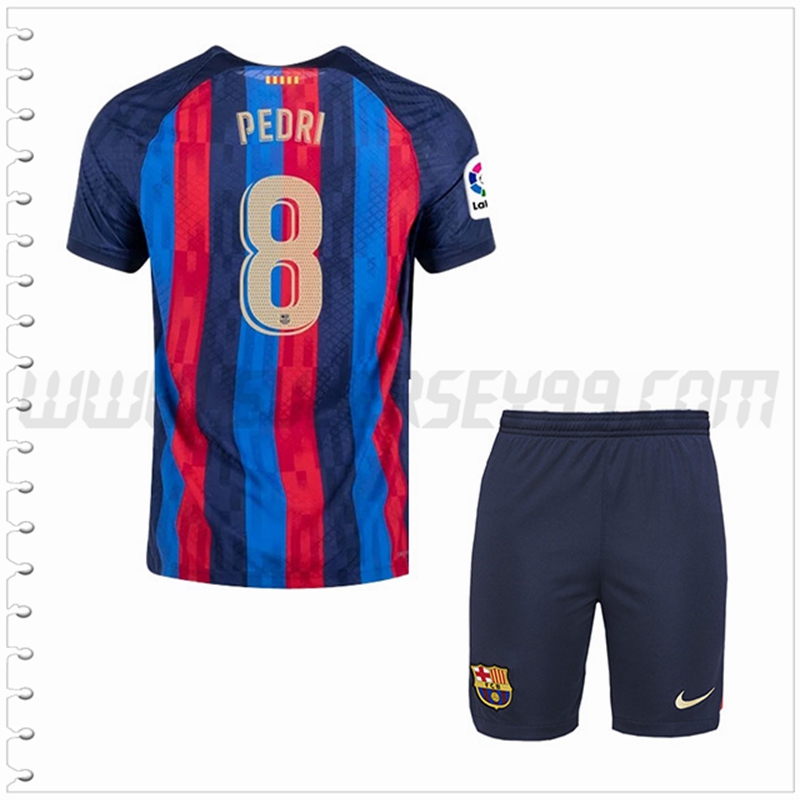 Equipacion del FC Barcelona PEDRI #8 Ninos 2022 2023