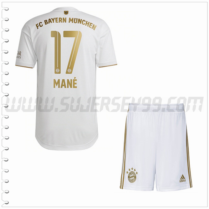 Equipacion del Bayern Munich MANÉ #17 Ninos 2022 2023