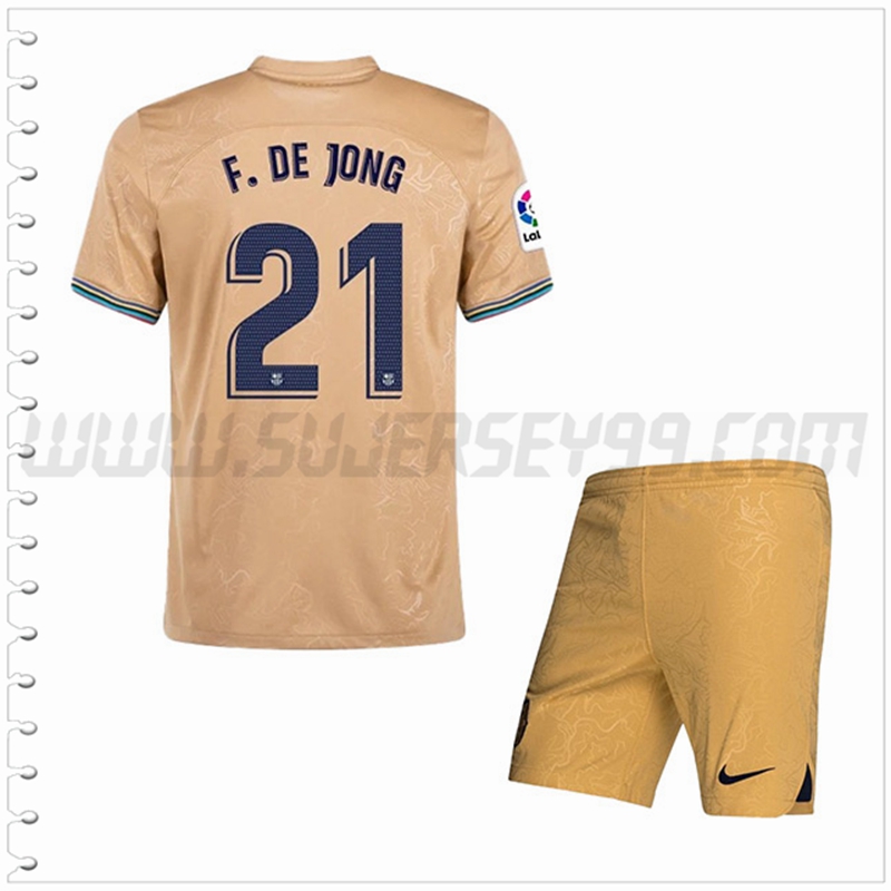 Equipacion del FC Barcelona F.DE JONG #21 Ninos 2022 2023