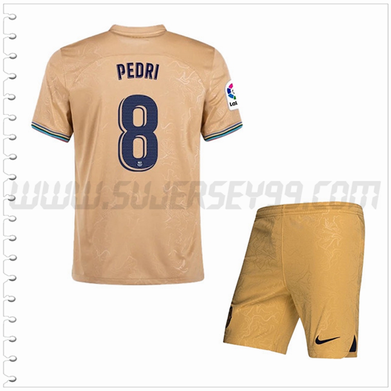 Equipacion del FC Barcelona PEDRI #8 Ninos 2022 2023