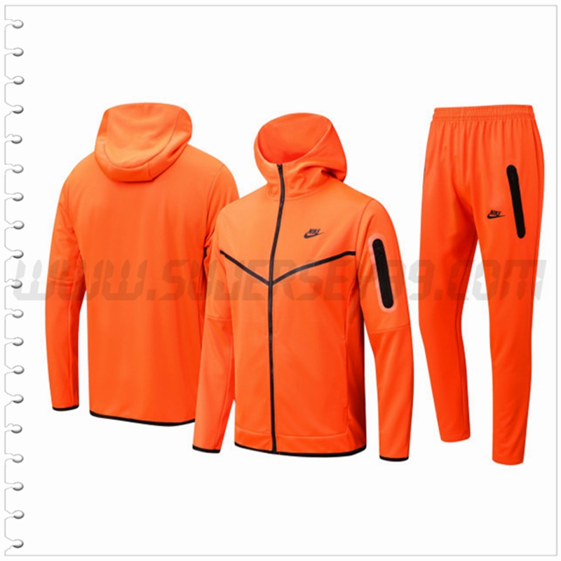 Chaqueta con Capucha Chandal Futbol NIKE Naranja 2022 2023