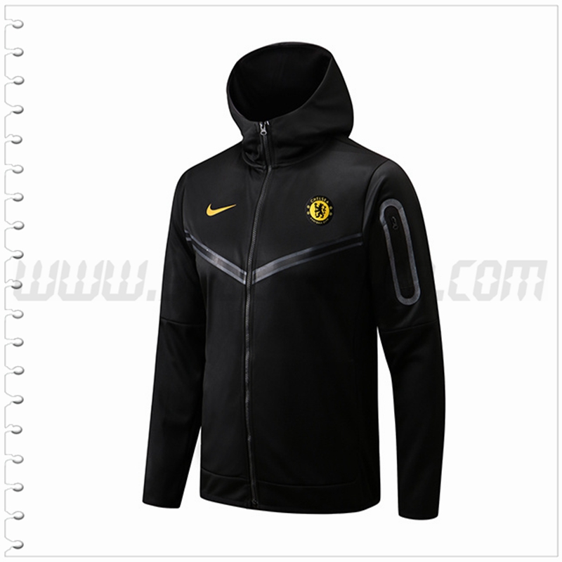 Chaqueta con Capucha FC Chelsea Negro 2022 2023