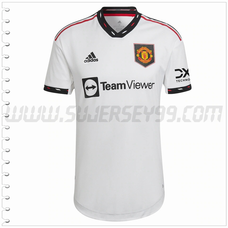 Segunda Nuevo Camiseta Manchester United Blanco 2022 2023