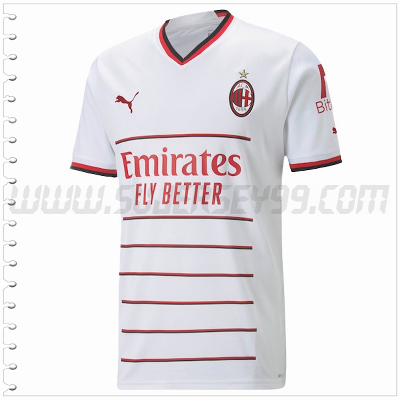 Segunda Nuevo Camiseta AC Milan Blanco 2022 2023