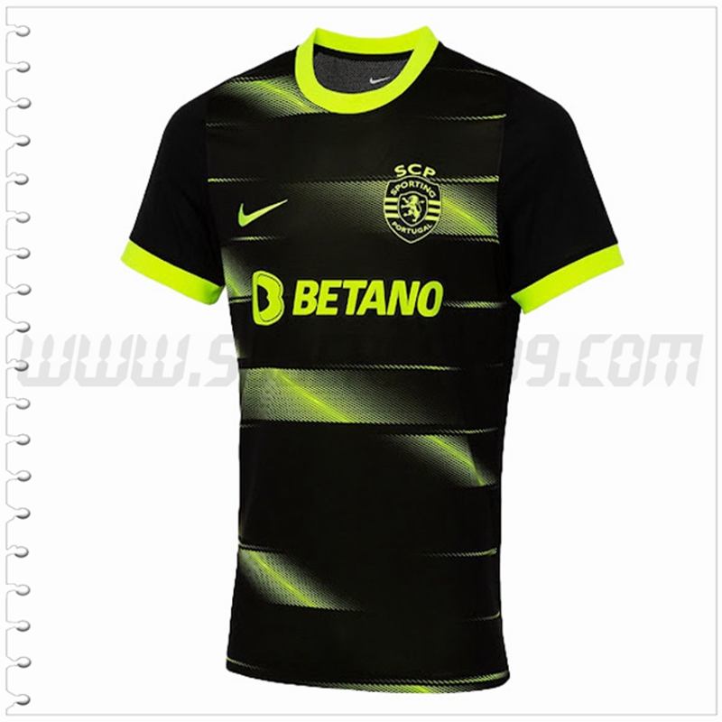 Segunda Nuevo Camiseta Sporting Negro 2022 2023
