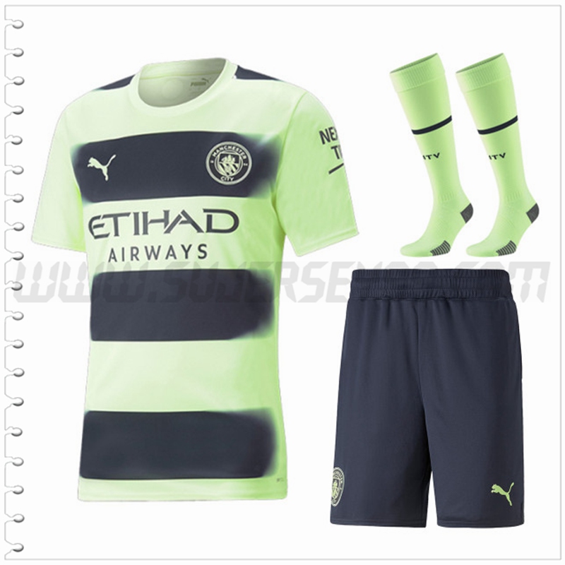 Segunda Equipacion del Manchester City (Pantalones + Calcetines) 2022 2023