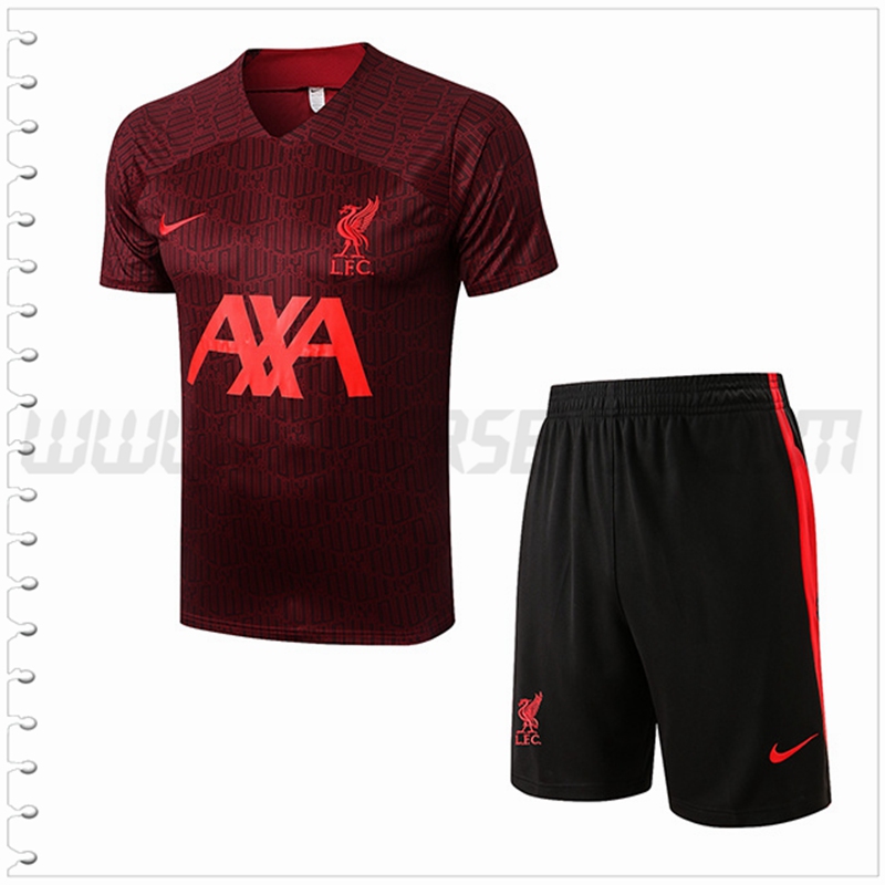 Camiseta Entrenamiento FC Liverpool + Pantalones Cortos Brun 2022 2023