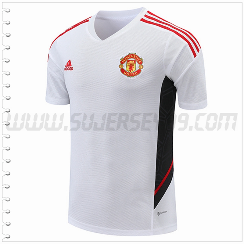 Camiseta Entrenamiento Manchester United Negro/Blanco 2022 2023