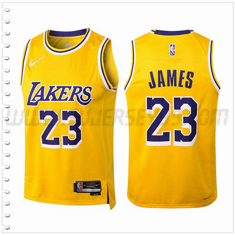 Camiseta Los Angeles Lakers (JAMES #23) Amarillo