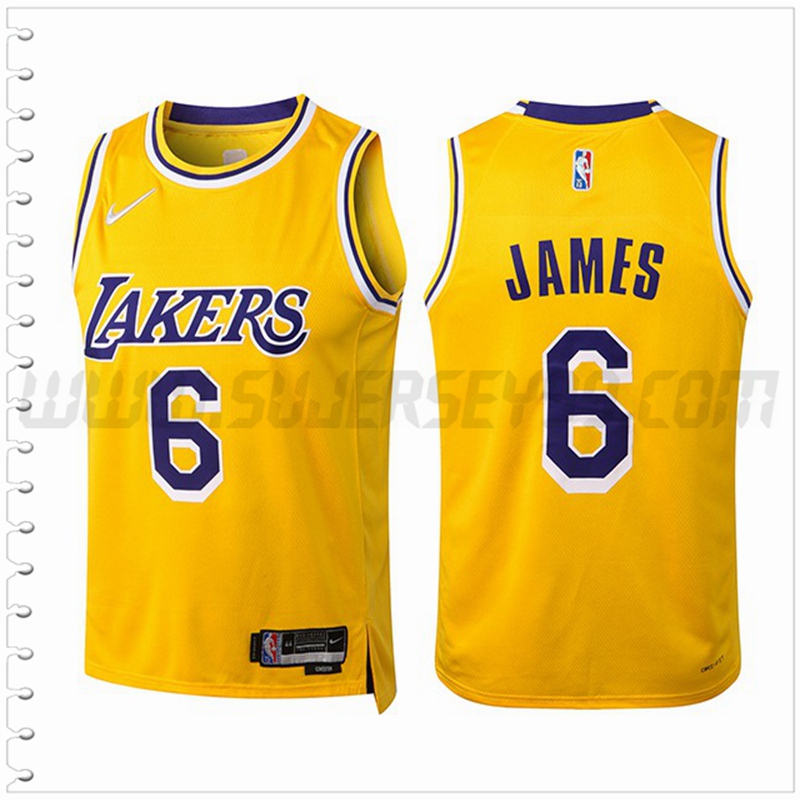 Camiseta Los Angeles Lakers (JAMES #6) Amarillo