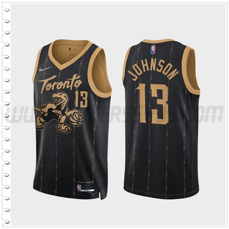 Camiseta Toronto Raptors (JOHNSON #13) Negro