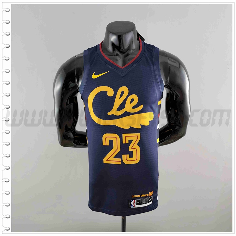 Camiseta Cleveland Cavaliers (JAMES #23) Azul Marino Striped