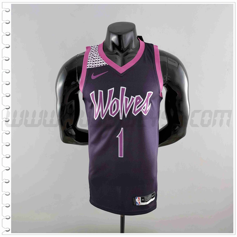 Camiseta Minnesota Timberwolves (EOWAROS #1) Negro/Púrpura