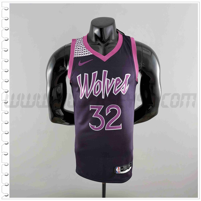 Camiseta Minnesota Timberwolves (TOWNS #32) Negro/Púrpura