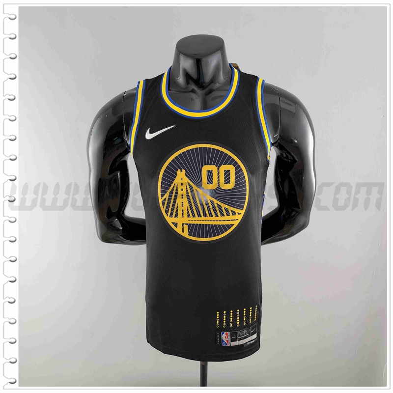 Camiseta Golden State Warriors (KUMINGA #00) 2022 Negro Edición Ciudad 75 Aniversario