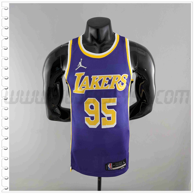 Camiseta Los Angeles Lakers (TOSCANO #95) Púrpura 75 Aniversario Jordan