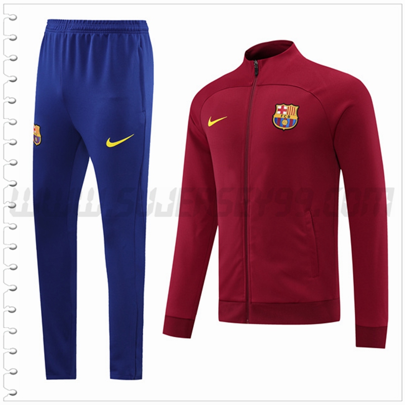 Chaqueta Chandal Futbol FC Barcelona Rojo Oscuro 2022 2023