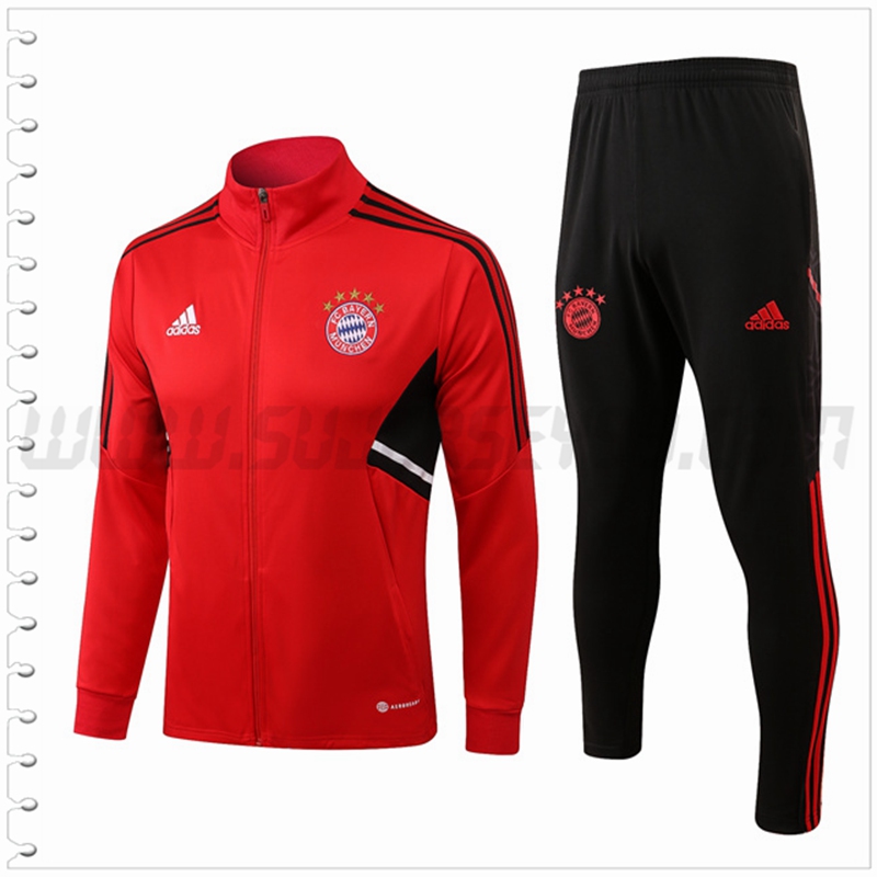 Chaqueta Chandal Futbol Bayern Munich Rojo 2022 2023