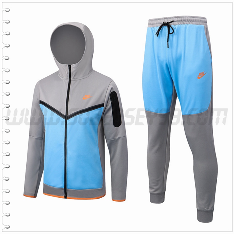 Chaqueta con Capucha Chandal Futbol NIKE Azul/Gris 2022 2023