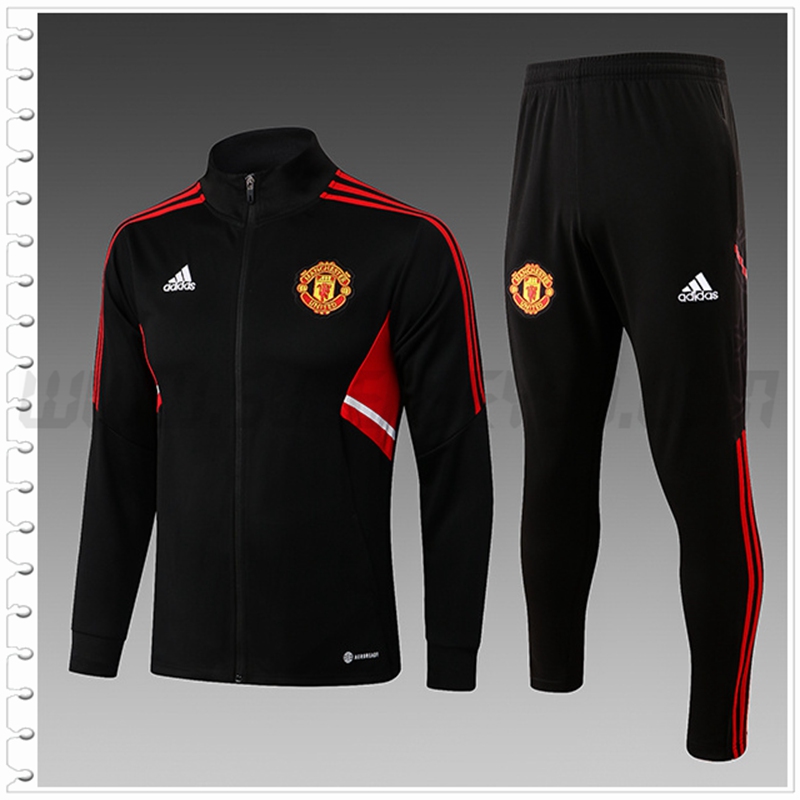 Chaqueta Chandal Futbol Manchester United Ninos Negro 2022 2023